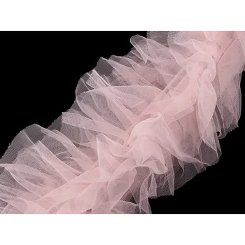 Stuha Našívací / všívací tylový volánek k výrobě Tutu sukní šíře 11 cm Varianta: 2 růžová sv., Balení: 1 m