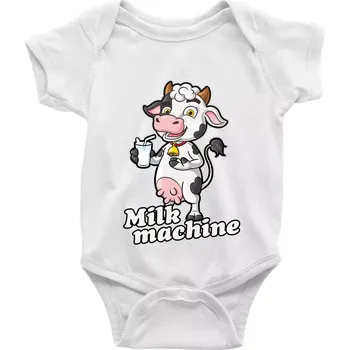 Kojenecký body Milk machine - Body kojenecké s krátkým rukávem - Krátký r. 6-12 mes ( Bílá )