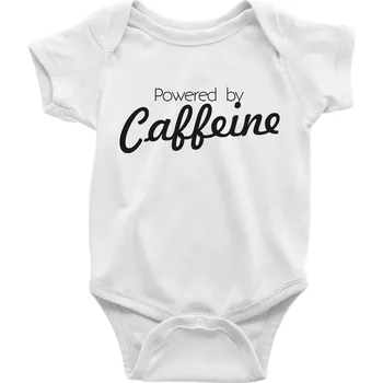 Kojenecký body Powered by Caffeine - Body kojenecké s krátkým rukávem - Krátký r. 6-12 mes ( Bílá )
