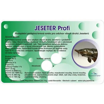 Krmivo pro rybičky Jeseter PROFI 11 mm / Krmivo pro jesetery 19 kg
