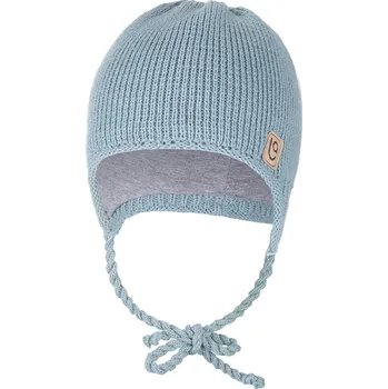 Čepice Little Angel Čepice pletená zavazovací LA Outlast ® - sv.mentolová Velikost čepic: 1 | 36-38 cm