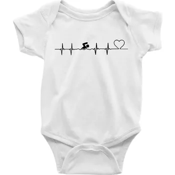 Kojenecký body Plavání EKG - Body kojenecké s krátkým rukávem - Krátký r. 6-12 mes ( Bílá )