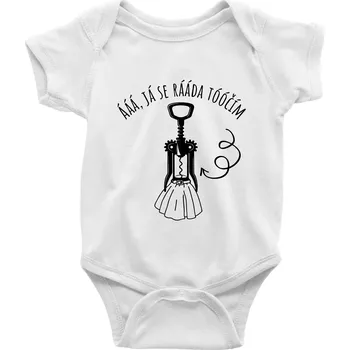 Kojenecký body Já se ráda točím - vývrtka - Body kojenecké s krátkým rukávem - Krátký r. 18-24 měs ( Bílá )