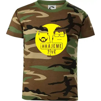 Chlapecké tričko Vortex hrajeme živě - Dětské maskáčové triko - 104-110cm / 3-4 roky ( Hnědý maskáč )