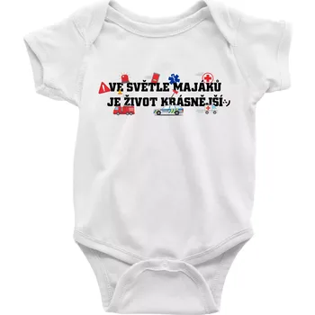 Kojenecký body Ve světle majáků je život krásnější - Body kojenecké s krátkým rukávem - Krátký r. 18-24 měs ( Bílá )