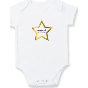 Kojenecký body Herecká hvězda - Body kojenecké s krátkým rukávem - Krátký r. 6-12 mes ( Bílá )