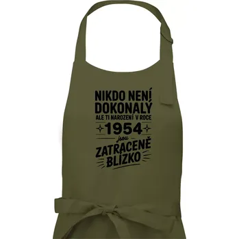 Kuchyňská zástěra Nikdo není dokonalý ale ti narození v roce 1954 jsou zatraceně blízko - Pánská zástěra na vaření - Univerzální velikost ( Khaki )