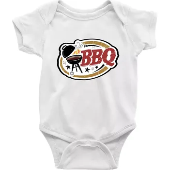 Kojenecký body BBQ logo - Body kojenecké s krátkým rukávem - Krátký r. 18-24 měs ( Bílá )