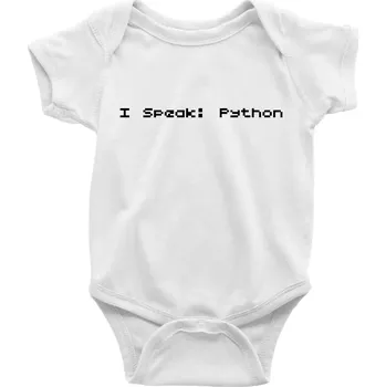 Kojenecký body I Speak Python - Body kojenecké s krátkým rukávem - Krátký r. 6-12 mes ( Bílá )