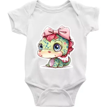 Kojenecký body Dračí holčička - Body kojenecké s krátkým rukávem - Krátký r. 6-12 mes ( Bílá )