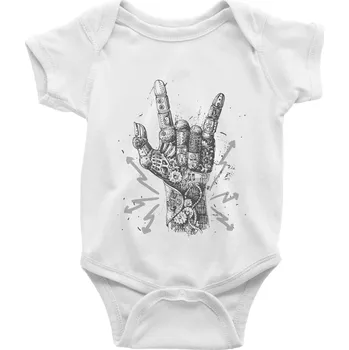 Kojenecké oblečení Metal mechanical ruka - Body kojenecké s krátkým rukávem - Krátký r. 18-24 měs ( Bílá )