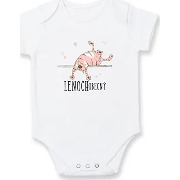 Kojenecké oblečení Lenoch obecný - Body kojenecké s krátkým rukávem - Krátký r. 6-12 mes ( Bílá )