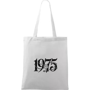 Nákupní taška Ročník s růží 1975 - Taška bavlněná - 42 x 38 cm ( Bílá )