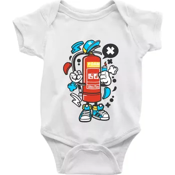 Kojenecký body Hasičňák - Body kojenecké s krátkým rukávem - Krátký r. 18-24 měs ( Bílá )