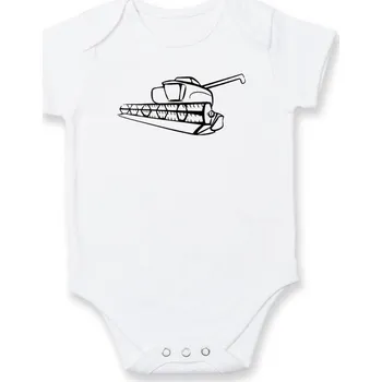 Kojenecké oblečení Kombajn velký - Body kojenecké s krátkým rukávem - Krátký r. 18-24 měs ( Bílá )