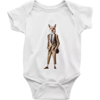 Kojenecký body Vlk elegán - Body kojenecké s krátkým rukávem - Krátký r. 6-12 mes ( Bílá )