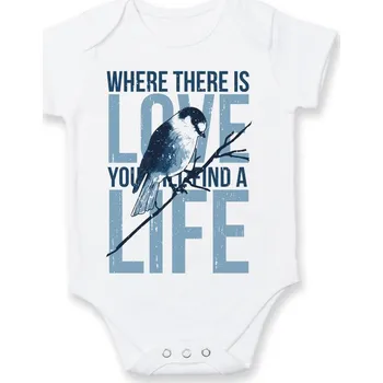 Kojenecké oblečení Bird love - Body kojenecké s krátkým rukávem - Krátký r. 18-24 měs ( Bílá )