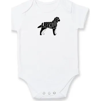 Kojenecké oblečení Labrador - Body kojenecké s krátkým rukávem - Krátký r. 6-12 mes ( Bílá )