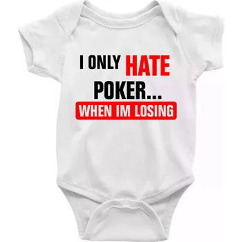 Kojenecký body Hate poker - Body kojenecké s krátkým rukávem - Krátký r. 18-24 měs ( Bílá )