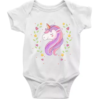 Kojenecký body Jednorožec zamilovaný - Body kojenecké s krátkým rukávem - Krátký r. 18-24 měs ( Bílá )
