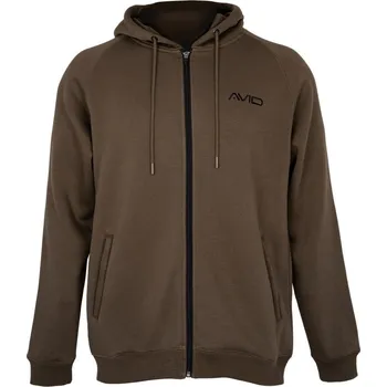 Pánská mikina Avid Carp Mikina Compound Zip Hoodie Brown vel. M