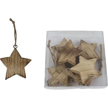 Vánoční dekorace Hvězda k zavěšení, 6 ks D7294