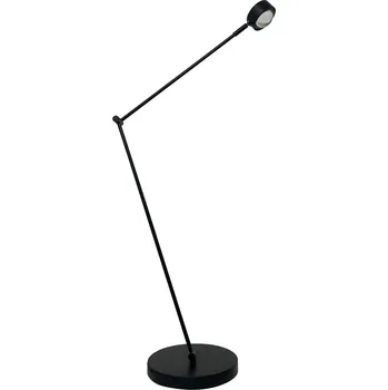 Lampička Stojací lampa Lindby Jyla, černá, čočka, 4200K, GX53, železo - Světelný zdroj - Ø 7,5 cm, délka 4,1 cm; základna Ø 22 cm, délka kabelu 180 cm 1, 4,8 W LED - Doprava zdarma