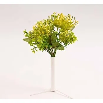 umělá květina Trs protea 30 cm, žlutý