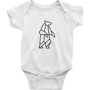 Kojenecké oblečení Geometrie lední medvěd stojící - Body kojenecké s krátkým rukávem - Krátký r. 18-24 měs ( Bílá )