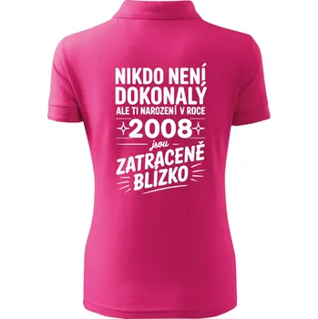 Nikdo není dokonalý ale ti narození v roce 2008 jsou zatraceně blízko - Polokošile dámská Pique Polo - 2XL ( Purpurová )