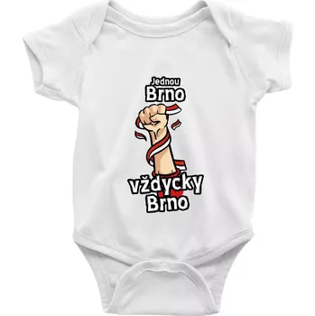 Kojenecký body Jednou Brno vždycky Brno - Body kojenecké s krátkým rukávem - Krátký r. 18-24 měs ( Bílá )