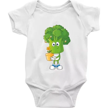 Kojenecký body Brokolice zahrádkář - Body kojenecké s krátkým rukávem - Krátký r. 18-24 měs ( Bílá )