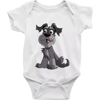 Kojenecké oblečení Knírač kreslený sedící - Body kojenecké s krátkým rukávem - Krátký r. 6-12 mes ( Bílá )