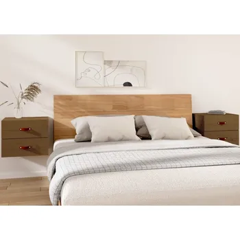 Noční stolek vidaXL Nástěnné noční stolky 2 ks 50x36x40 cm [820985] Barva: medová hnědá