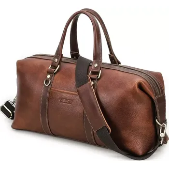 Cestovní taška Contacts® luxusní kožená cestovní taška Aguilar 13L