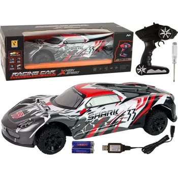RC model auta RC sportovní auto 1:8 šedé a bílé SHARK