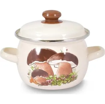 Hrnec Smaltovaný hrnec s poklicí TORO 3,5l houby