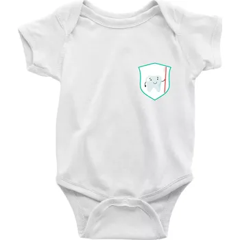 Kojenecké oblečení Zoubek na prsu - zubní kartáček - Body kojenecké s krátkým rukávem - Krátký r. 6-12 mes ( Bílá )