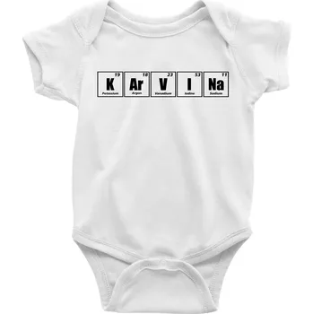 Periodická tabulka Karviná - Body kojenecké s krátkým rukávem - Krátký r. 18-24 měs ( Bílá )