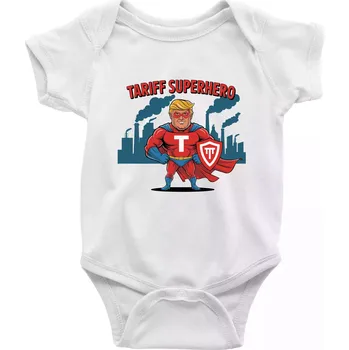 Kojenecký body Tariff Superhero Trump - Body kojenecké s krátkým rukávem - Krátký r. 6-12 mes ( Bílá )
