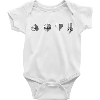 Kojenecké oblečení Prší - barvy hracích karet - Body kojenecké s krátkým rukávem - Krátký r. 18-24 měs ( Bílá )
