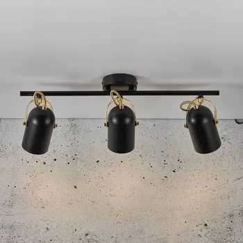 Lampička Nordlux Podhledové bodové svítidlo Lotus, tři zdroje - Ø stínidel 6,6 cm černá, mosaz 3 x 40 W - Doprava zdarma