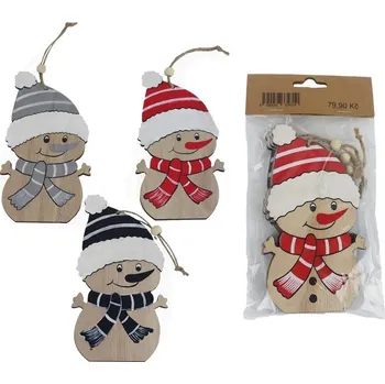 Vánoční dekorace Sněhulák k zavěšení, 3 ks D5854-08