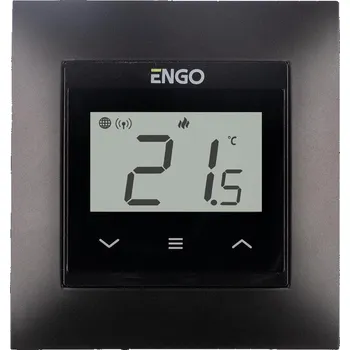 Termostat ENGO Controls E55-B - regulátor teploty pro rám 55x55, 230V, černý, internet, Wi-Fi