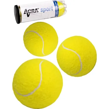 Tenisový míč ACRA Tenisové míčky žluté rekreační set 3ks v dóze | 729957