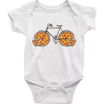 Pizza kolo - Body kojenecké s krátkým rukávem - Krátký r. 6-12 mes ( Bílá )