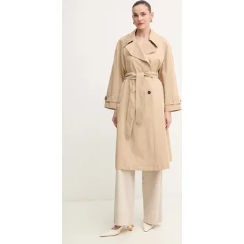 Dámský kabát Bavlněný trenčkot Marella GROLLA béžová barva, 2513021051200 80X, vel. 36
