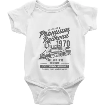 Kojenecký body Premium Railroad - Body kojenecké s krátkým rukávem - Krátký r. 18-24 měs ( Bílá )