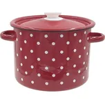 Smaltovaný hrnec s poklicí 5,5l puntíky