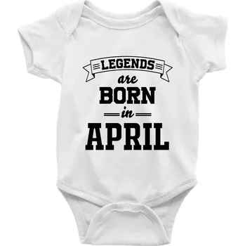 Kojenecký body Legends are born in April - Body kojenecké s krátkým rukávem - Krátký r. 18-24 měs ( Bílá )